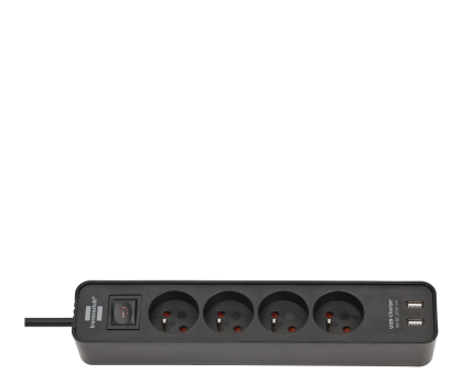 Listwa zasilająca Brennenstuhl LISTWA ZASILAJĄCA "ECOLOR" 4GN 1,5M CZARNA 2XUSB